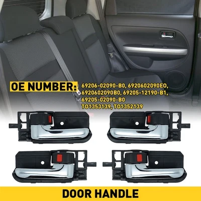 4pcs Inside Door Handle For 03-08 Toyota Corolla Matrix 2005-2012 Tacoma Black Foto 1 de 4