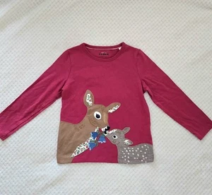 NWOT Mini Boden Appliqué Cotton T-Shirt Penelope Pink Deer SIZE7-8 - Picture 1 of 3