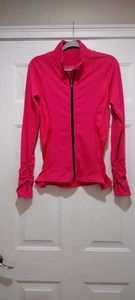 Victoria Secret VSX Jacket Womens Medium Sport Hot Pink Zip Front Thumbhole Euc - Picture 1 of 5
