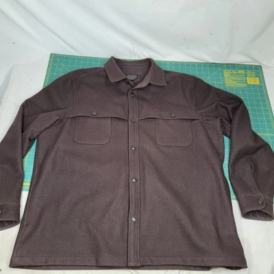 Pendleton 2XL 100% Lana Cruiser Camisa Chaqueta Gruesa Marrón Usada en Excelente Condición Foto 1 de 4