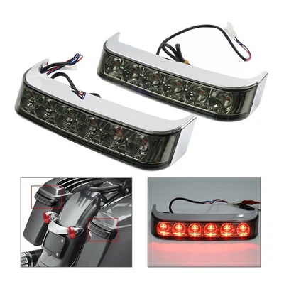 Chrome Saddlebag Run Brake Tail Light For Harley Touring Street Glide FLHX Motor - Image 1 of 4