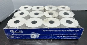 LOT DE 12 rouleaux de papier 2-1/4" x 130' pour machine à ajouter calculatrice registre POS - Photo 1/4