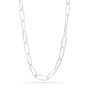 925 Sterling Silver Jewelry Big Link PaperClip Link Chain Necklace for Women 18" - Picture 1 of 5