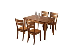 Mesa de comedor mesa diseño 4x sillas mesas madera diseño grupo conjunto - Imagen 1 de 1