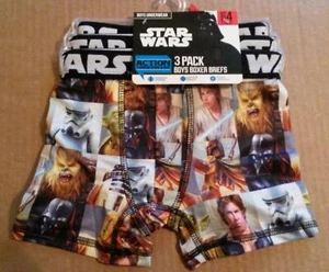 3-Pack Star Wars Boys Poly Boxer Brief Action Underwear SMALL 6 B417 - Picture 1 of 4