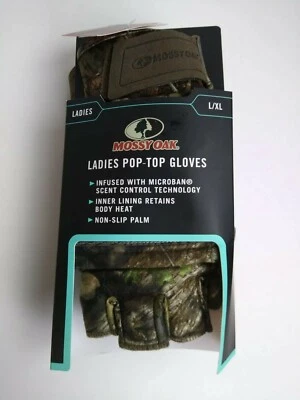 Mossy Oak Breakup Country Ladies  L/XL  Pop-Top Gloves Camouflage Heat Retention - Image 1 of 2