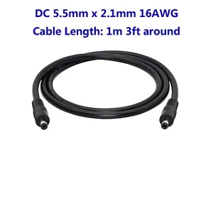 DC Power Supply 5.5mm x 2.1mm Male to Male Extension Cable 16AWG CCTV Camera LED - Picture 1 of 8