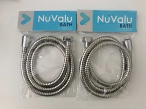 2 X 48'' Inch Long Bathroom Flexible Replacement Shower Hose-Chrome Plates - Picture 1 of 3