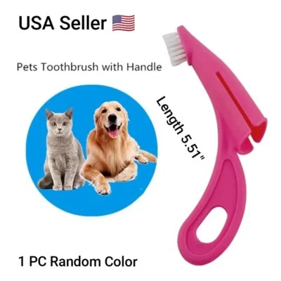 1PC Pet Finger Toothbrush Cat Dog Flexible Bristles Rubber Toothbrush Teeth Tool - Image 1 of 4