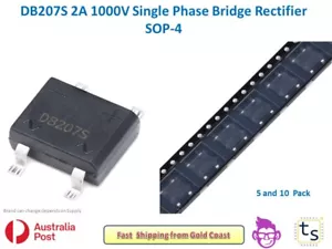 DB207S SMD Bridge Rectifier Single Phase Diode 1KV 2A 5 or 10 pack - Picture 1 of 5