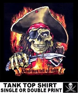 DEAD MEN TELL NO TALES PIRAT SKULL CROSSED BONES CARIBBEAN KNIFE TANK TOP WS23 - Bild 1 von 12
