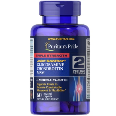 Puritan's Pride Triple Fuerza 1500mg Glucosamina Condroitina Y MSM 60 USA - Imagen 1 de 2