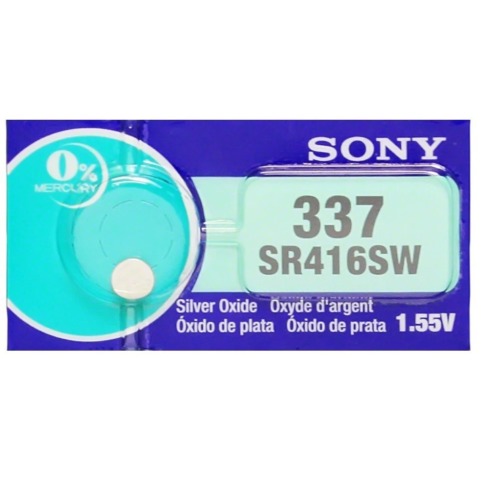 1 Pile Montre SONY 337  SR416SW D337 V337 DS337 SB-A5 280-75 1,55 V rechargeable - Photo 1/1