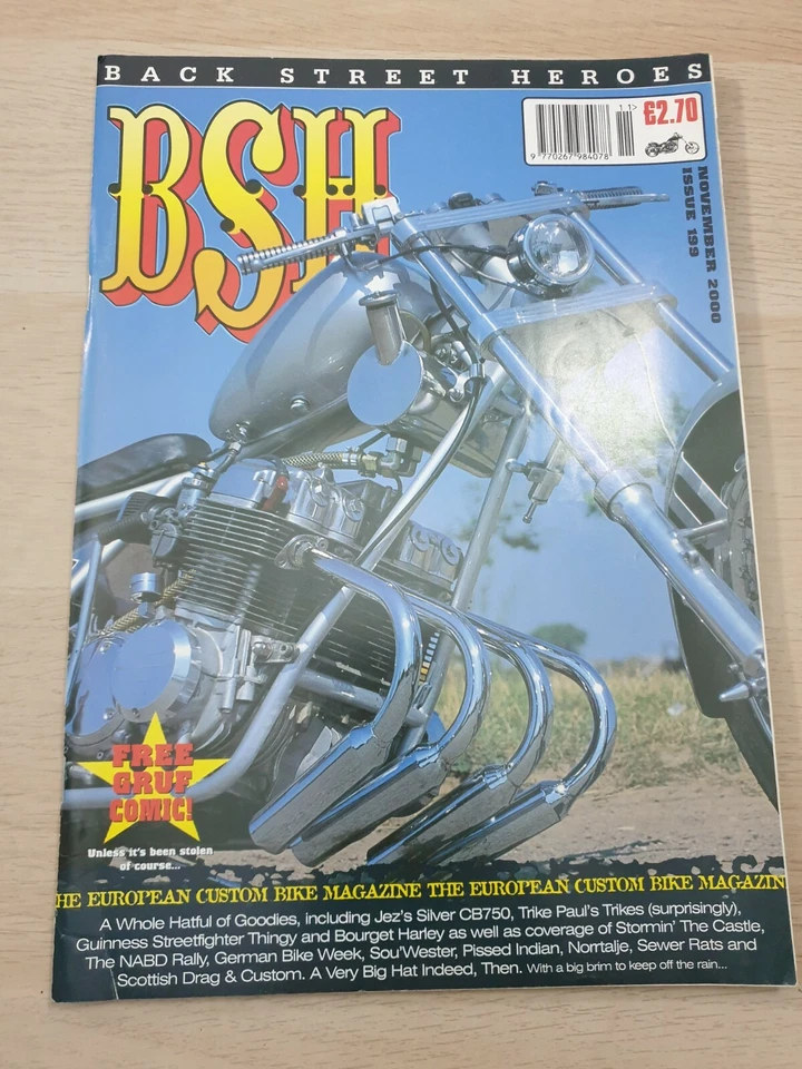 Back Street Heroes Issue 199 Nov 2000 International Custom Motorcycle Magazine - Image 1 of 4