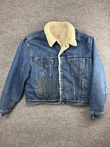 Vintage 70s Levi’s Denim Trucker Jacket Men's 50 Sherpa Lined Made in USA - Picture 1 of 10