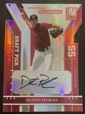 Dustin PEDROIA🔥2004 Donruss Elite Extra Edition RED Die Cut RC AUTO #262 20/50 - Image 1 of 2
