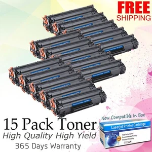 15PK CE285A 85A Toner Cartridge for HP LaserJet Pro P1102 P1102w M1212nf Printer - Picture 1 of 7
