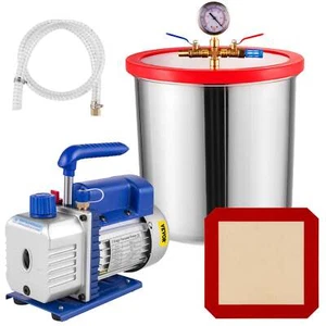 Vevor 5 Gallon Vacuum Chamber Silicone Expoxy Degassing With 3CFM 1/4HP Vacuu... - Picture 1 of 7