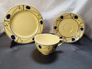 Poole Pottery Omega By Fenella Mallalieu Cup, Saucer And Side Plates - Picture 1 of 7