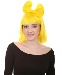 Butterfly Bow Celebrity Yellow Wigs HW-1218A - Picture 1 of 9
