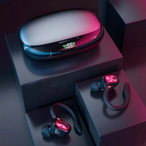 New Bluetooth 5.0 Headset Wireless Earbuds Earphones Stereo Headphones Ear Hook - Picture 1 of 21