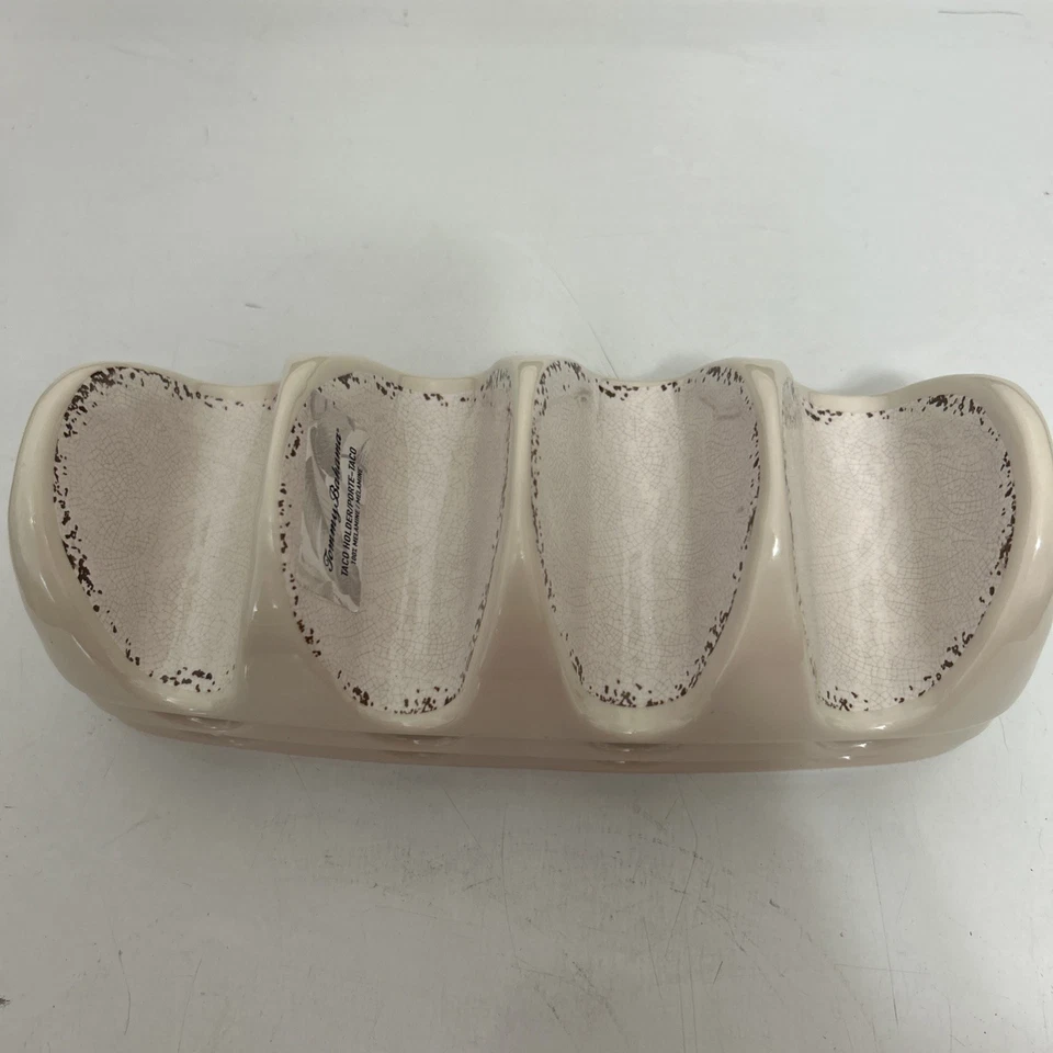 Juego de 3 soportes para tacos de melamina Tommy Bahama blanco roto con grietas  Foto 1 de 4