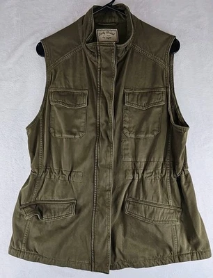 Lucky Brand зеленый военный жилет на шнурке талии общего назначения женщин Sz маленький - Изображение 1 из 4
