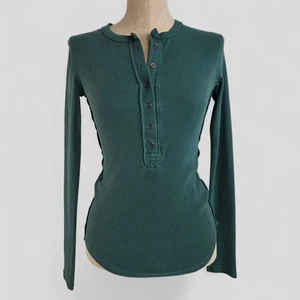 Free People We The Free Jamie Henley Long Sleeve Ribbed Tee Top Green Size XS - Bild 1 von 11