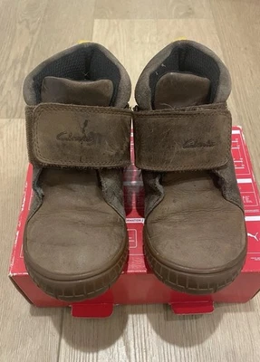Clarks Botas de Cuero Niños Talla 11M/W Marrón Foto 1 de 4