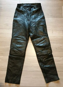 Pantalón de moto Probiker de cuero talla pequeña W30 L34 negro acolchado hasta la rodilla - Imagen 1 de 7