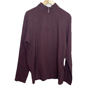 Camisa Pullover Mizzen+Main Fairway 1/4 Cremallera Para Hombres L Granate Manga Larga Rendimiento - Imagen 1 de 5