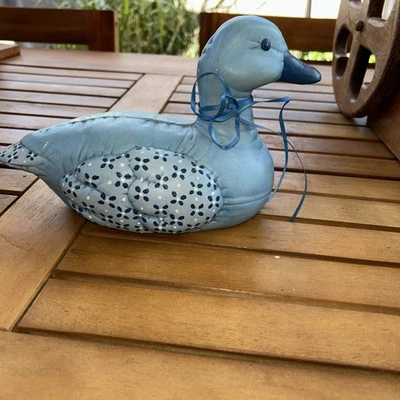 Kimple Mold 1986 cerámica pato azul acolchado pintado a mano grabado Foto 1 de 4