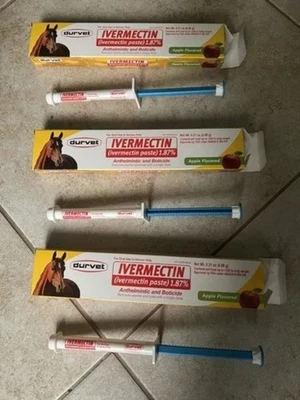 DURVET 3 Pack Paste Horse Dewormer Apple Flavor Exp Apr 2027