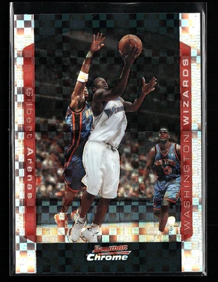2004-05 Bowman Chrome X-Fractor #43 Gilbert Arenas Wizards/150 SP RC CASI NUEVO/COMO NUEVO+ Foto 1 de 2