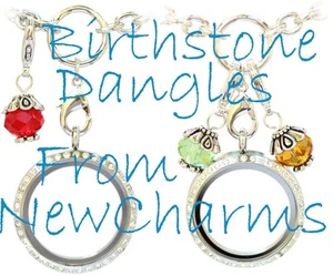 Geburtsstein Hänger Charm für schwebendes Medaillon Halskette Schmuck - Neu Memory Charms - Bild 1 von 13