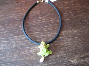 zauberhaftes Designer Statement Collier Frosch Froschkönig Handarbeit Unikat - Bild 1 von 4