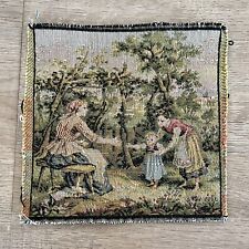 Vintage Needlepoint Classic Made in France Square Tapestry Fabric Garden 7” x 7”