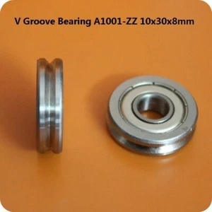 90℃ V Groove Guide Roller Pulley Bearings A1001-ZZ 10x30x8mm Bearing Steel - Picture 1 of 4