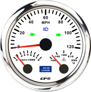 85mm 3 IN 1 GPS Speedometer 120MPH with Tachometer Water Temp Gauge for Boat Car - Picture 1 of 14