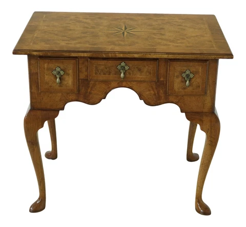 50341EC: WOOD & HOGAN Inlaid Walnut Lowboy Dressing Table Cover