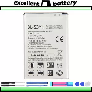 for LG G3 Battery BL-53YH 3000mAh Good Quality - Photo 1 sur 4