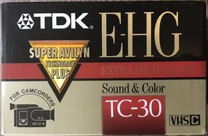 TDK Extra High Grade Sound And Color TC-30 VHS-C Cassette Tape For Camcorders - Bild 1 von 2