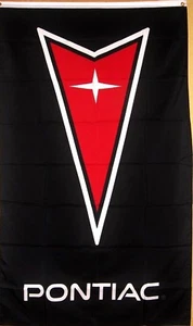 Pontiac Premium Logo Flag 5' x 3' Vertical Automotive Banner USA Seller - Picture 1 of 3