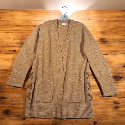 Suéter cárdigan abierto para mujer SO color mostaza XXL Foto 1 de 4