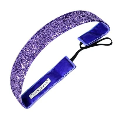 Sweaty Bands Womens and Girl Headband - Non-Slip 1-Inch, Purple Sparkle  - Image 1 of 4