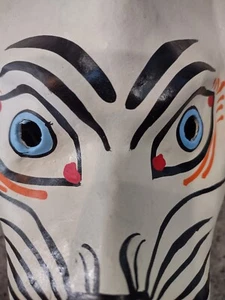 Bunny Rabbit Mask Paper Machete Great Color Way Bright Strange Weird Epic - Picture 1 of 7