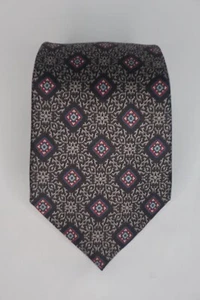 VTG Christian Dior Monsieur Red Black Diamond Paisley Silk Tie - Picture 1 of 5