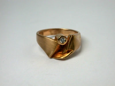 dezenter Ehinger Schwarz Ring mit Solitär Brillant Gold 750 18K - Bild 1 von 4