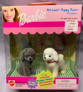 Barbie Pet Lovin' Puppy Twins Barboncini Grigio e Bianco Nuova Con Scatola 1999 - Foto 1 di 5