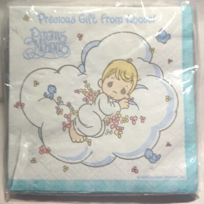 Vintage Precious Moments Inc Napkins Inc Beverage 16 Year 2000 Baby Shower - Image 1 of 3